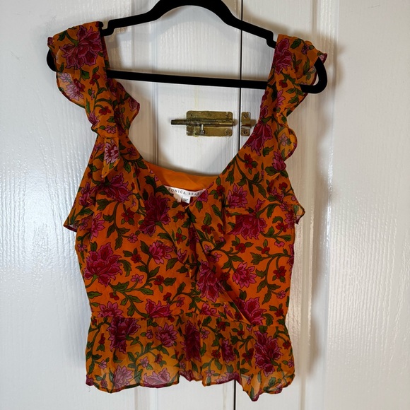 Veronica Beard 'Randa' Ruffled Floral-Print Silk Top - Picture 5 of 6